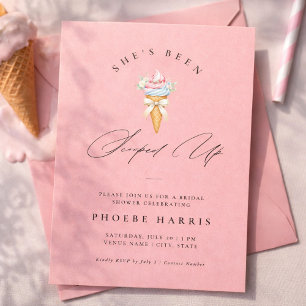 Bow Ice Cream Shes Been Scooped Up Bridal Shower Invitation