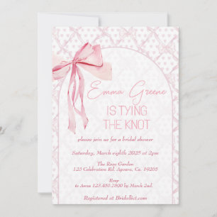 Bow Invite, Bridal Shower, Coquette Ribbon, Invitation
