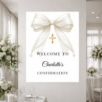 Bow ivory pearls Confirmation welcome