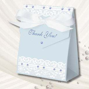 Bow Lace Something Blue before I do Bridal Shower Favor Boxes