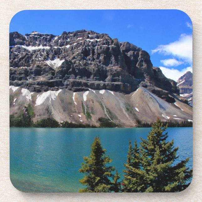 Bow Lake, Banff NP, Alberta Beverage Coaster (Front)