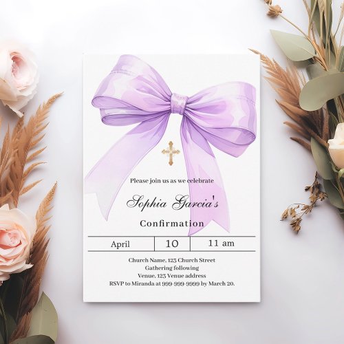 Bow lavender girl Confirmation