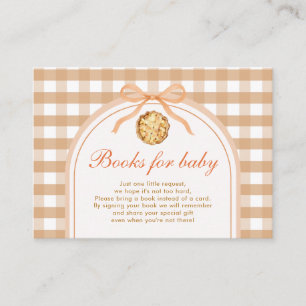 Bow Little Cutie Pie Books for Baby Gingham Fall Enclosure Card