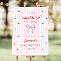 Bow Little Sweetheart Baby Shower Welcome