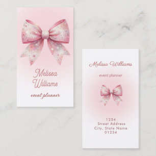 bow logo pink gradient business card