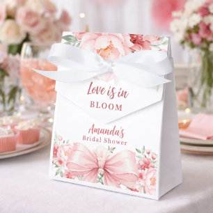 Bow love in Bloom pink flowers Bridal Shower Favor Boxes