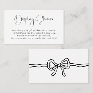 Bow Modern Script Bridal Shower Display Shower Enclosure Card