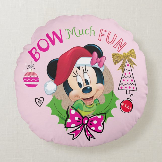 Bow Much Fun Round Pillow (Front)