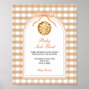 Bow Our Little Cutie Pie Baby Sock Game Poster