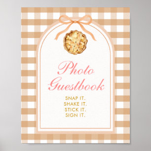 Bow Our Little Cutie Pie Photo Book Gingham Fall Poster