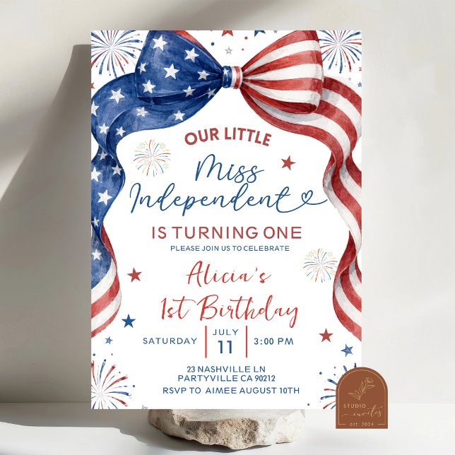 Bow Our Miss Independent Birthday Invitation (Creator Uploaded)