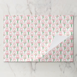 Bow Paper Placemats, Pink Floral Party Pad