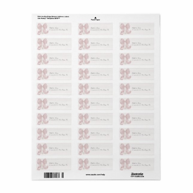 Bow Pearl  Label (Full Sheet)