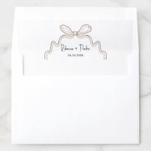 Bow personalized wedding envelope liner