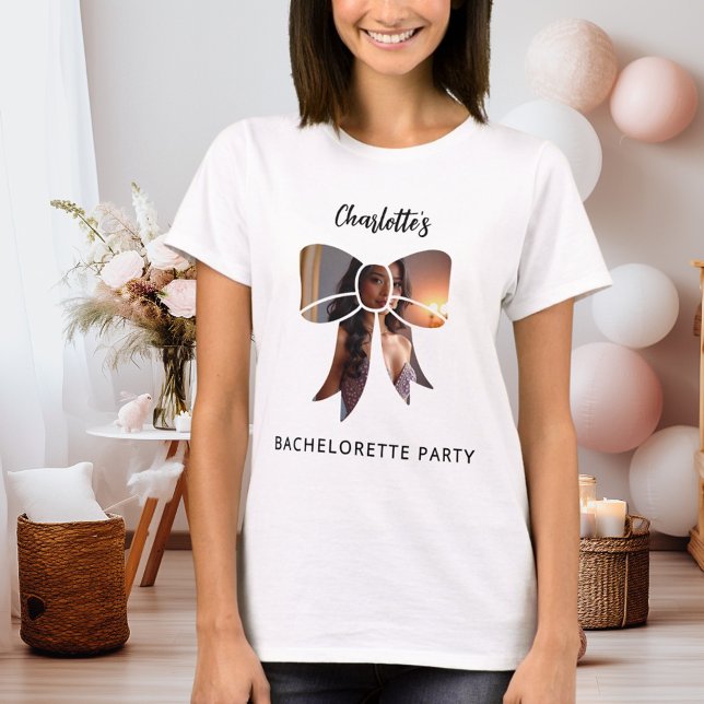 Bow photo Bachelorette Party T-Shirt (Creator Uploaded)