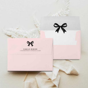 Bow Pink Bridal Shower Invitation Envelope
