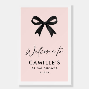 Bow Pink Bridal Shower Welcome Sign