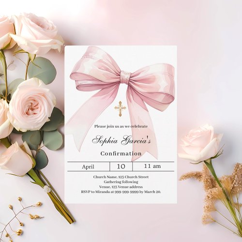 Bow pink girl Confirmation
