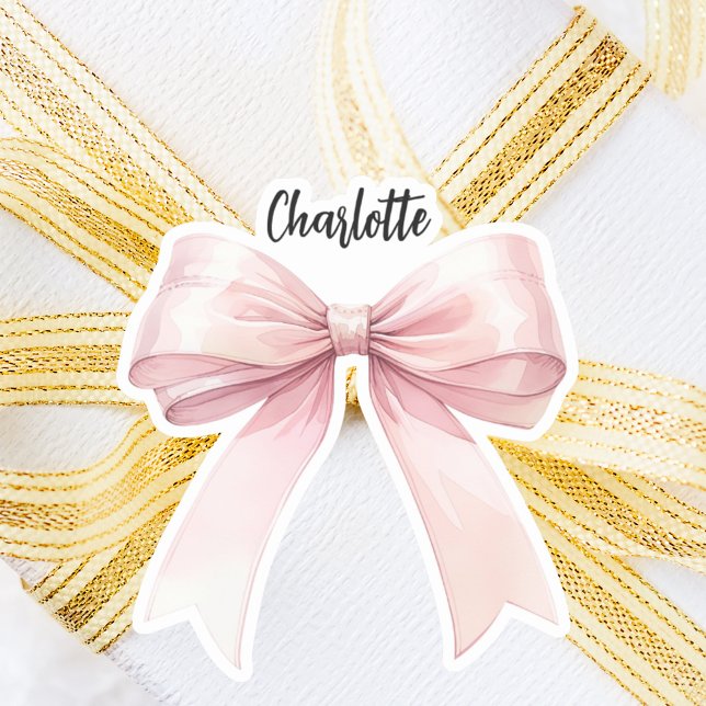 Bow pink name script sticker (Creator Uploaded)