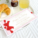 Bow Pink Stripe Happy Birthday Gift Voucher Card<br><div class="desc">This birthday gift voucher design features a bow gift tag design. All of the text is fully editable. For more advanced customization of this design,  simply select the "Customize It" button above.</div>