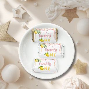 Bow Pink Yellow Lemon Freshly One First Birthday Hershey's Miniatures