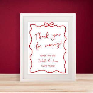 Bow Please Take One Favors Sign Couples Shower