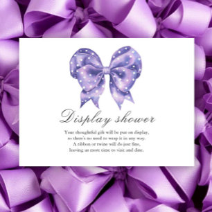 Bow polka dot Baby shower Display shower Enclosure Card