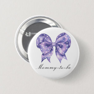 Bow Polka Dot Baby Shower - Mommy to be Button