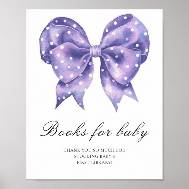 bow polka dot books for baby poster (Front)