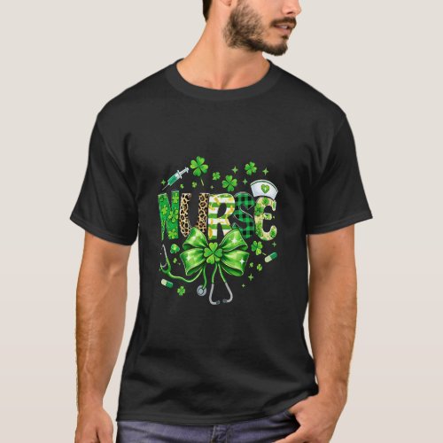Bow Retro Trend Nurse Staff St Patricks Day Stetho T-Shirt