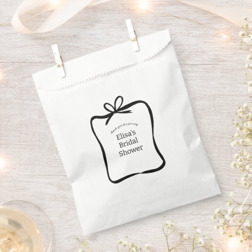 Bow Ribbon Frame Elegant Bridal Shower CUSTOM  Favor Bag