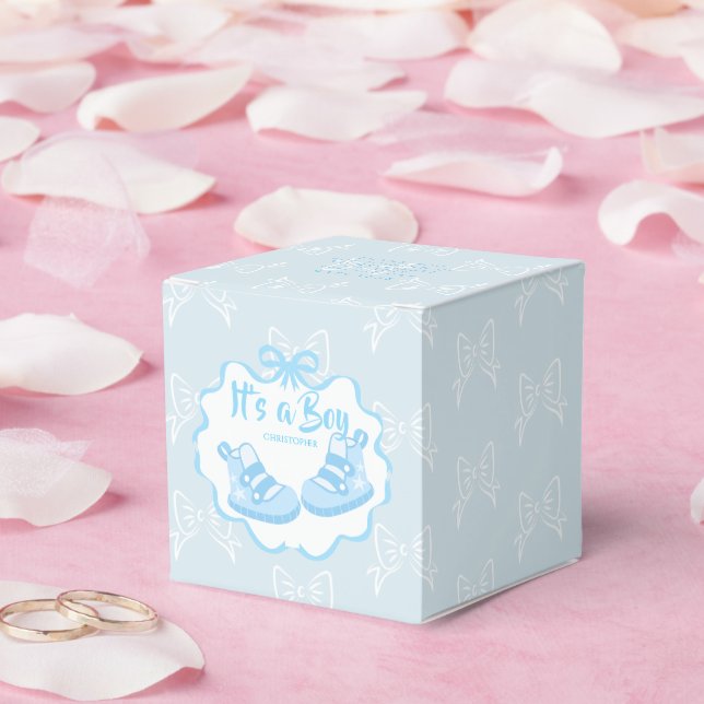 Bow Ribbon Its a Boy Favor Boxes (Wedding)