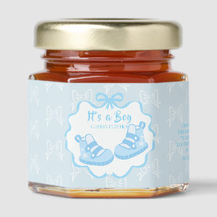 Bow Ribbon Its a Boy Honey Jar Favors
