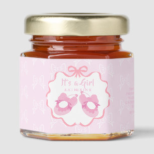 Bow Ribbon Its a Girl  Honey Jar Favors