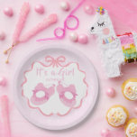 Bow Ribbon Its a Girl  Paper Plates