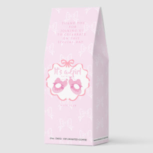 Bow Ribbon Its a Girl  Roasted Coffee