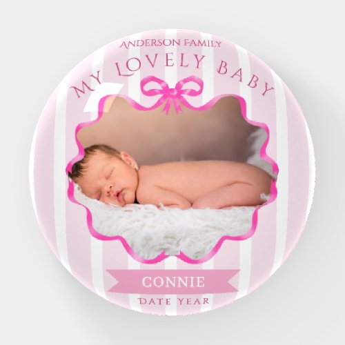 Bow Ribbon New Born Baby Girl  Paperweight