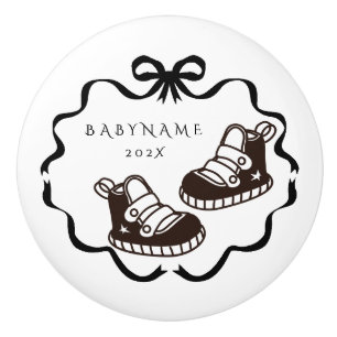 Bow Ribbon Nursery Baby Boy Ceramic Knob
