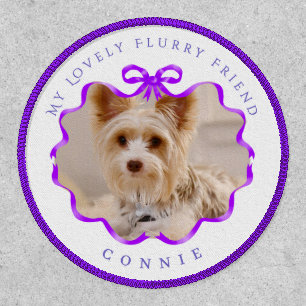 Bow Ribbon Pet Photo Purple  Patch