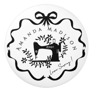 Bow Ribbon Sewing Ceramic Knob