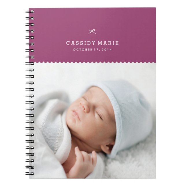 Bow & Scallops Journal - Plum (Front)