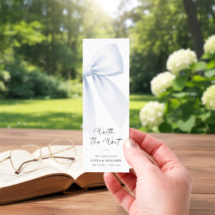Bow Script Worth The Wait Minimalist Save the Date Bookmarks