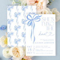 Bow She's Tying the Knot Blue Bridal Shower