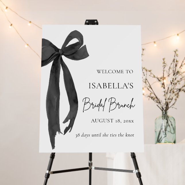 Bow She's Tying the Knot Bridal Brunch Welcome Foam Board (In Situ (Stand))