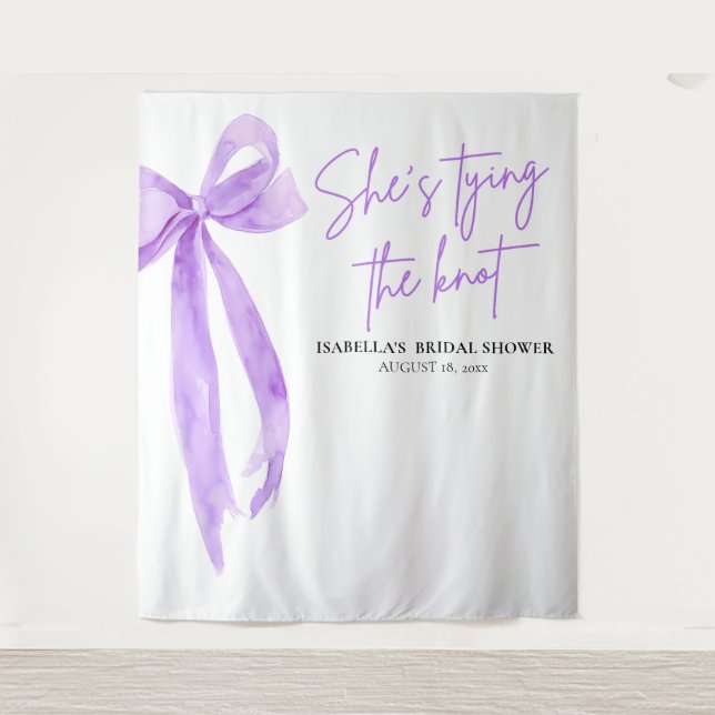 Bow She's Tying the Knot Bridal Shower Backdrops (Front)