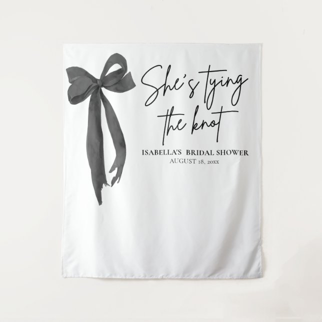 Bow She's Tying the Knot Bridal Shower Backdrops (Front)