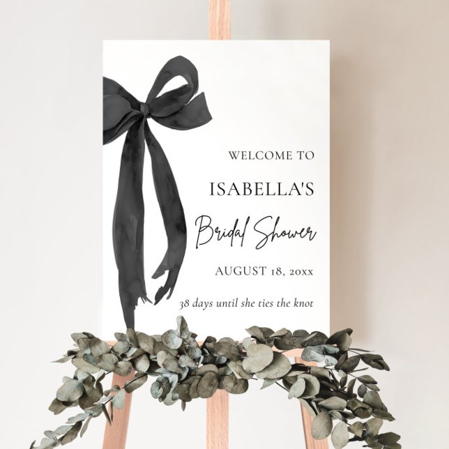 Bow She's Tying the Knot Bridal Shower Welcome Foam Board (Creator Uploaded)