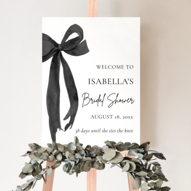 Bow She's Tying the Knot Bridal Shower Welcome Foam Board (Creator Uploaded)