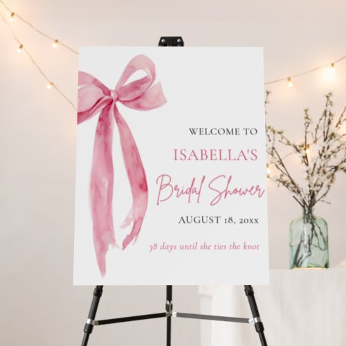 Bow Shes Tying the Knot Bridal Shower Welcome Foam Board