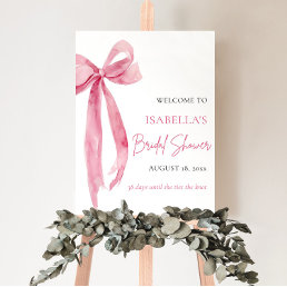 Bow She&#39;s Tying the Knot Bridal Shower Welcome Poster